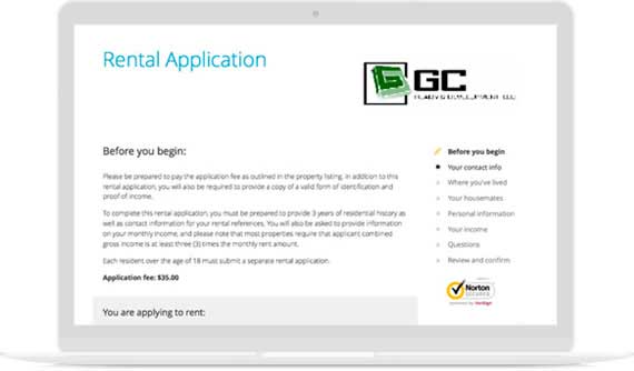 Online rental application